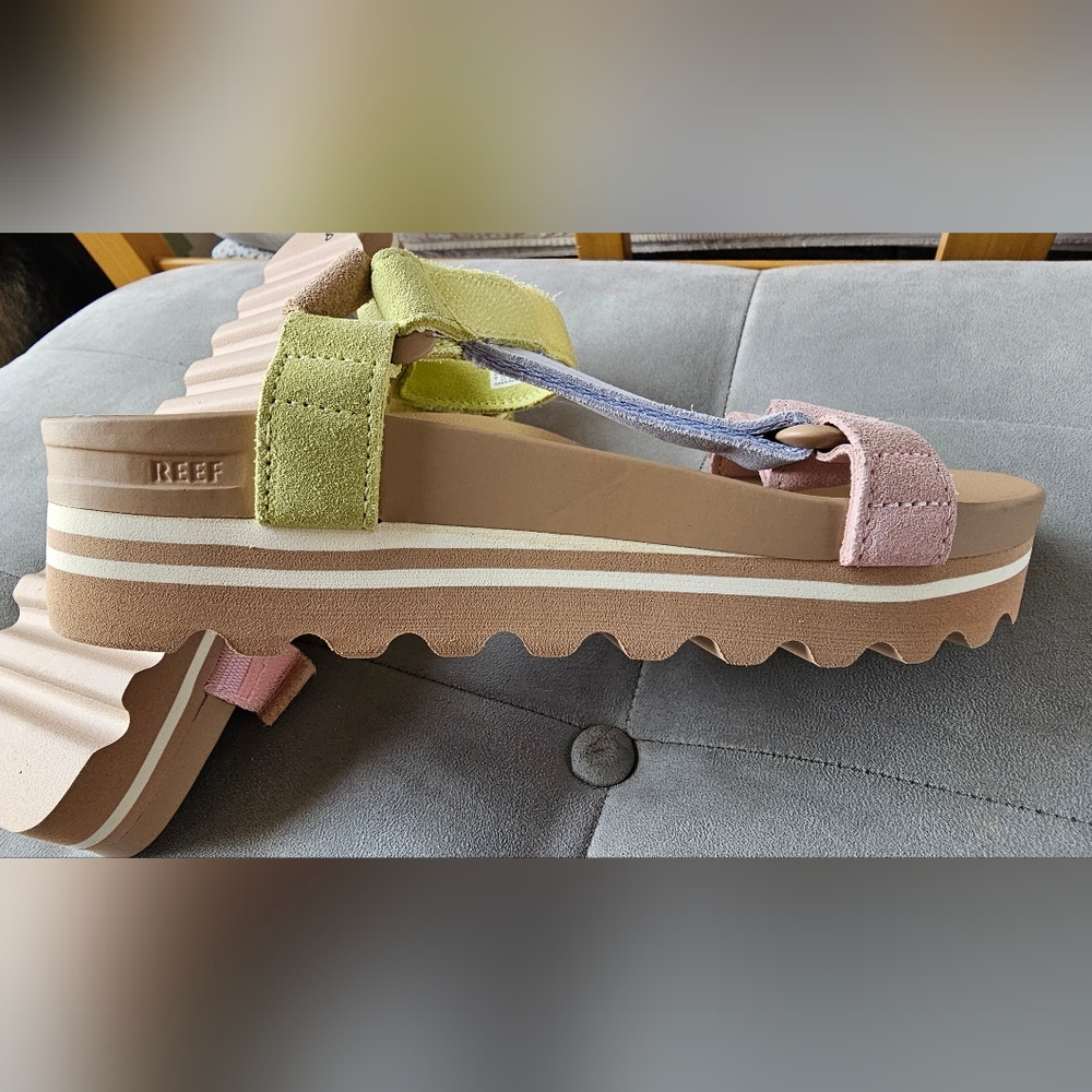 Reef Suede Platform Sandals - meringue - Picture 5 of 7